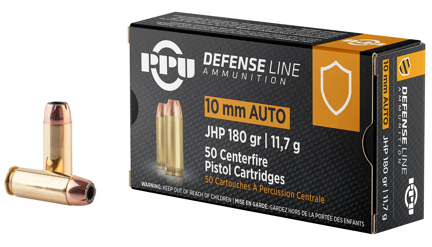 Prvi-Partizan 10mm Auto 180gr JHP Brass – 50rd