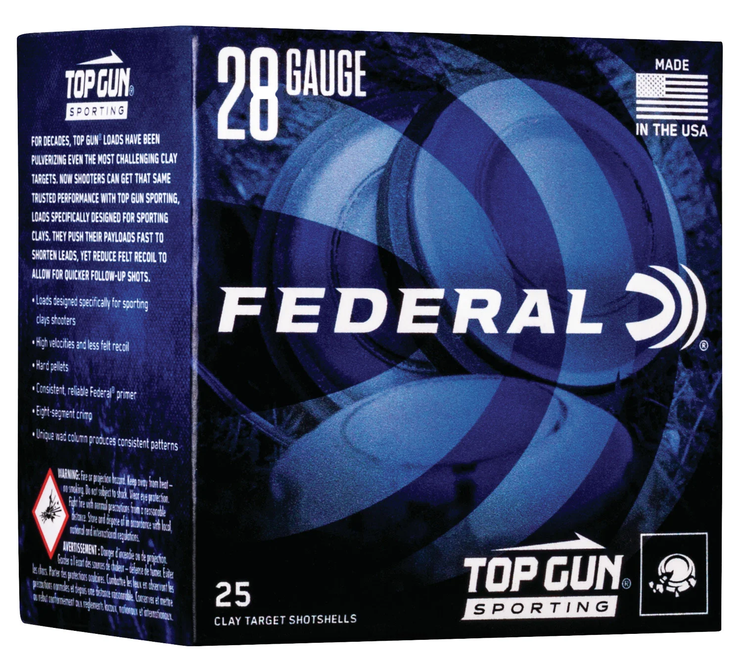 Federal TGS28218 Top Gun 28Gauge 2.75" 3/4oz 8Shot 25 Per Box/10 Case