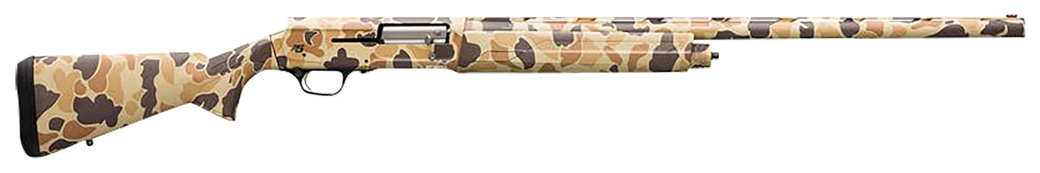 Browning 0119082005 A5 12 Gauge 26" Barrel 3.5" 4+1 Full Coverage Vintage Tan Camo, Textured Synthetic Stock With Close Radius Pistol Grip