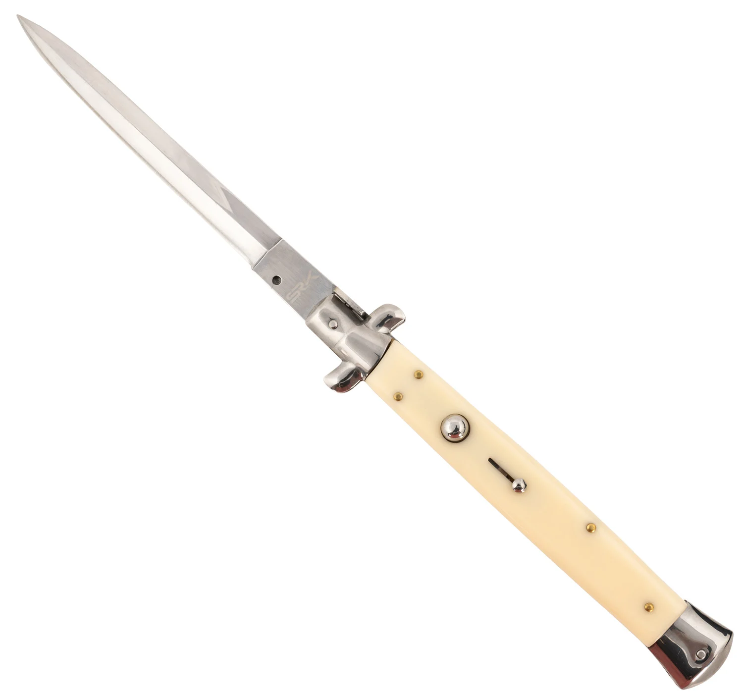 Steel River Knives CISID Spartan 6" Italian Dagger Polished Blade 7" Ivory Synthetic Handle Side Open