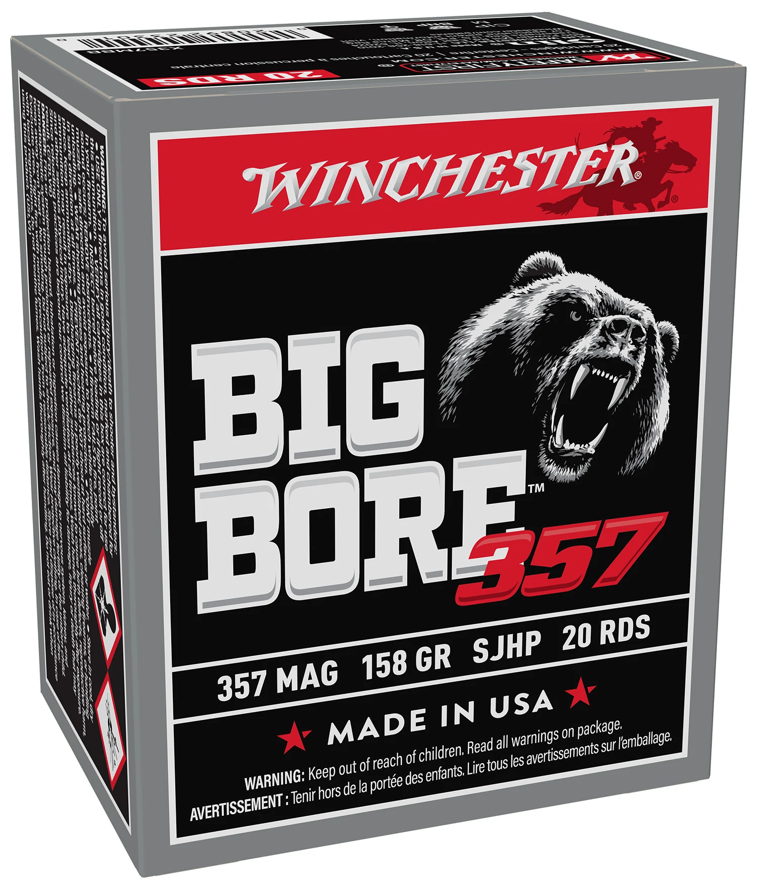 Winchester Ammo X357MBB Big Bore 357Mag 158gr Semi Jacketed Hollow Point 20 Per Box/10 Case