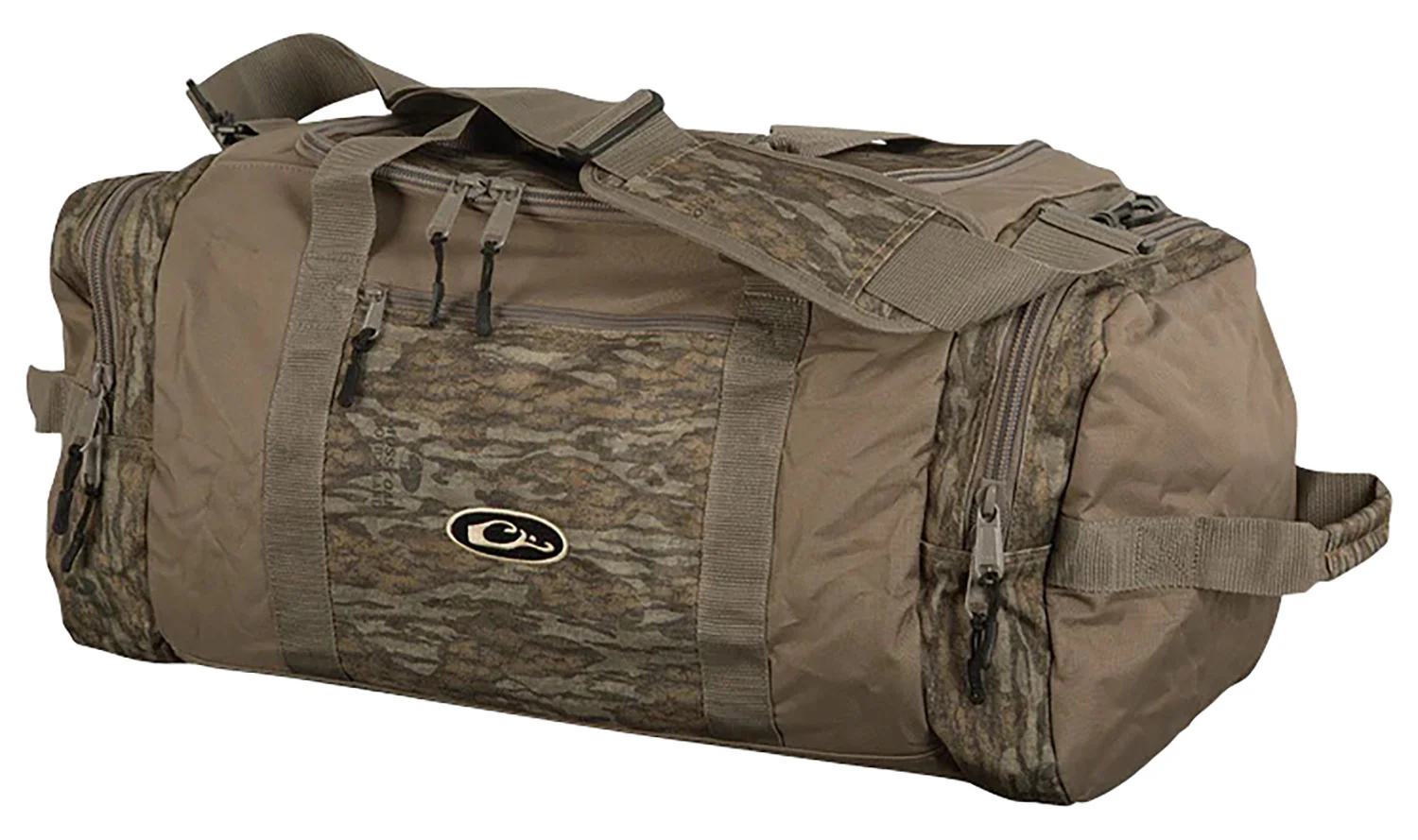 Drake Waterfowl DB36510063 Duffle Bag Large Mossy Oak Bottomland Polyester, 3 Exterior Pockets, Adj. Shoulder Strap