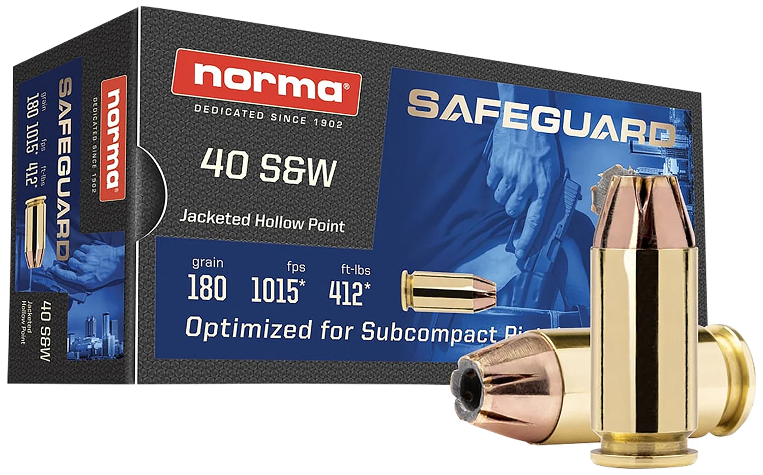 Norma .40 S&W 180gr JHP Brass – 50rd