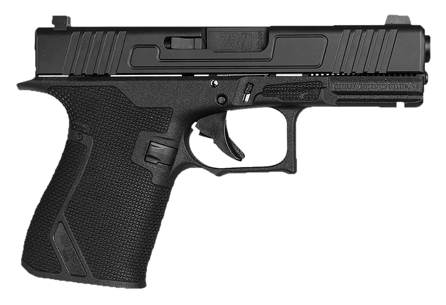 ZRO Delta 755000329990 FKS-9 9mm Luger 15+1 4" Black Nitride Match Grade Barrel, Black Nitride Optic Cut/Serrated Slide, Polymer Frame w/Accessory Rail, Black Polymer Grip, RMR Footprint