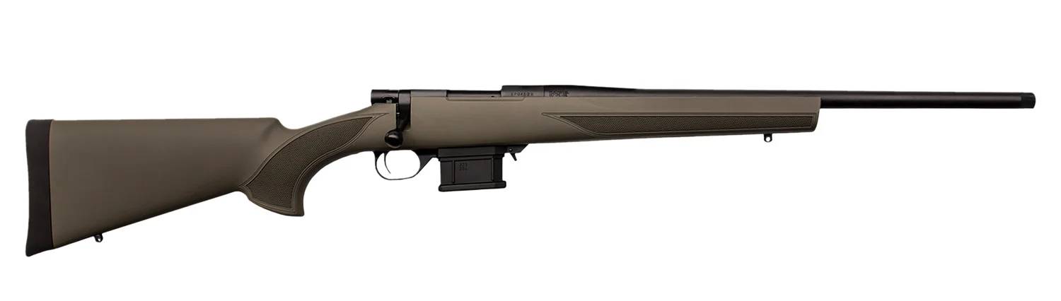 Howa HMACF6ARCGYTH 1500 Mini Action 6mm ARC 20" Black Carbon Fiber Threaded Barrel, Black Drilled & Tapped Steel Receiver, Fixed HTI Green Synthetic Stock