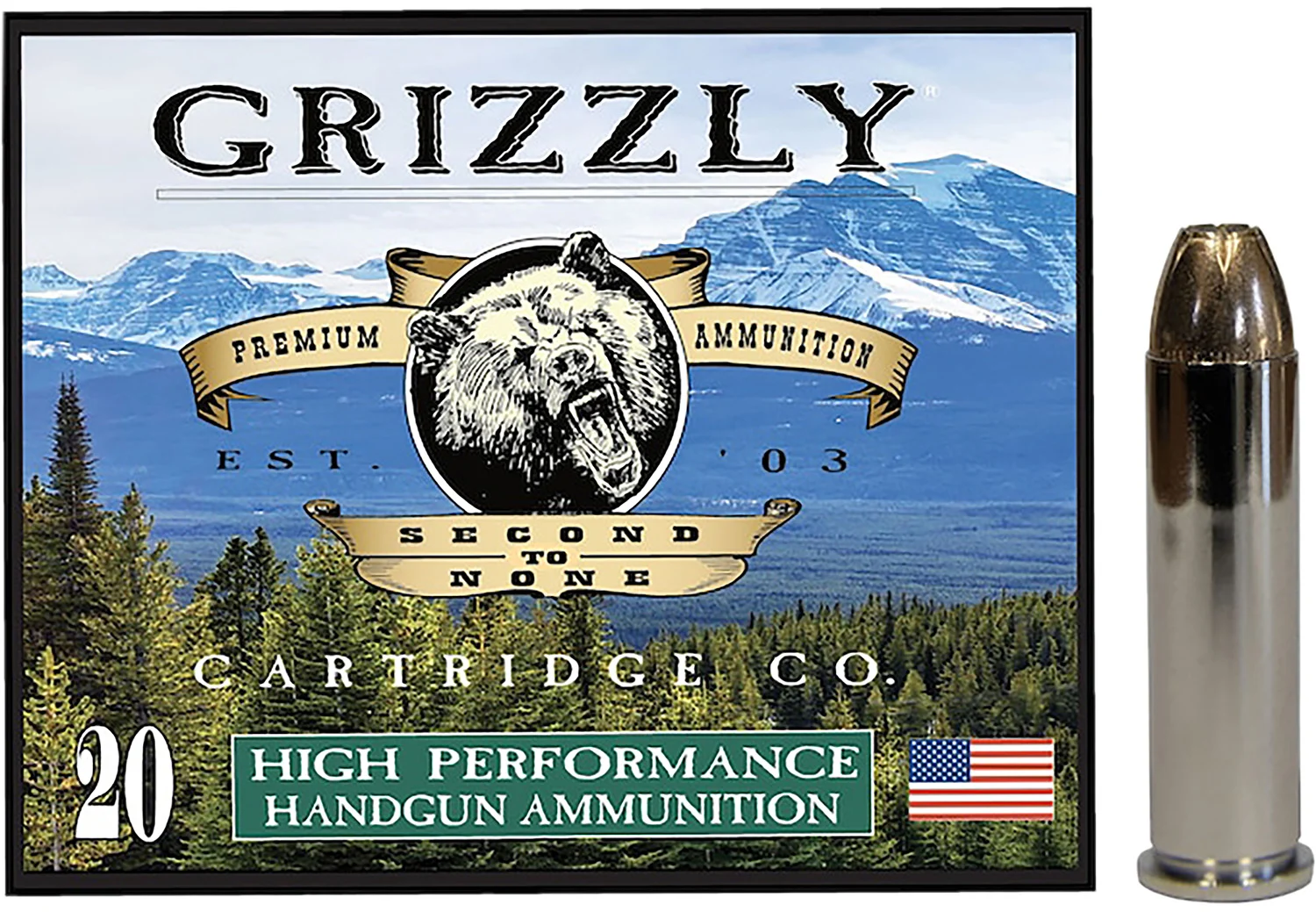 Grizzly-Ammo .357 Magnum 148gr JACKETED HOLLOW POINT – 20rd
