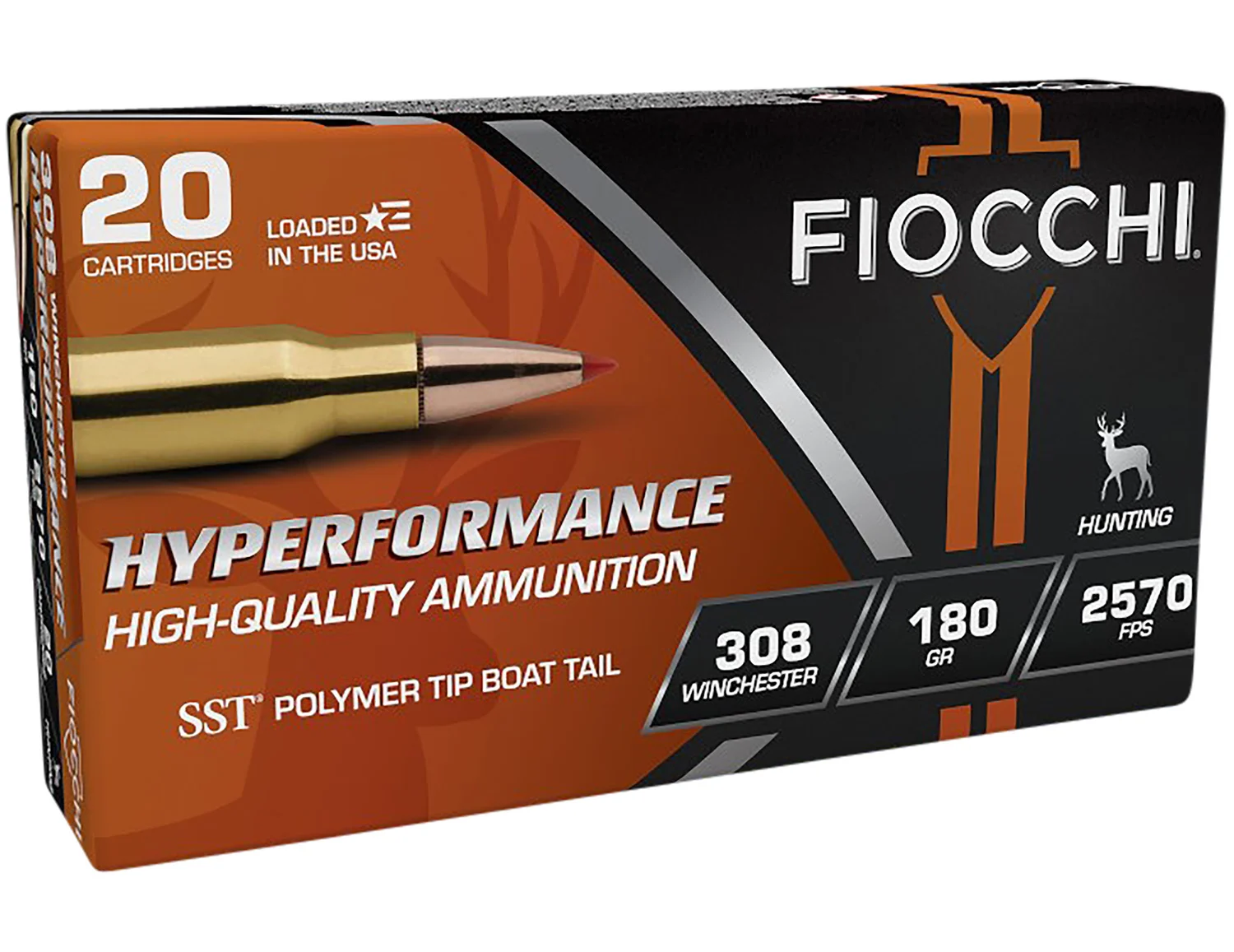 Fiocchi 308HSC Hyperformance 308Win 180gr Super Shock Tip 20 Per Box/10 Case