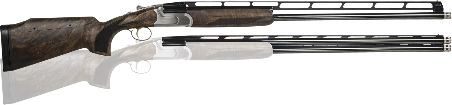 CZ-USA 06582 All American Trap Combo 12 Gauge 3" 2rd 32" Gloss Blued Barrel, Brushed Stainless Metal Finish, Turkish Walnut Stock with Monte Carlo Adjustable Comb