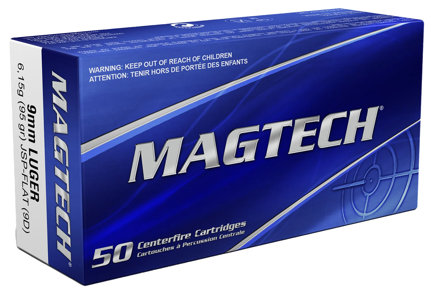 Magtech Ammunition 9mm Luger 95gr JSP Brass – 50rd