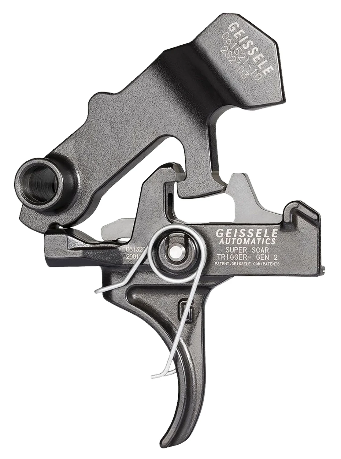 Geissele Automatics 05157 Super Scar Black Oxide Curved Trigger Two-Stage 3.20-4.60 lbs Draw Weight for FN SCAR