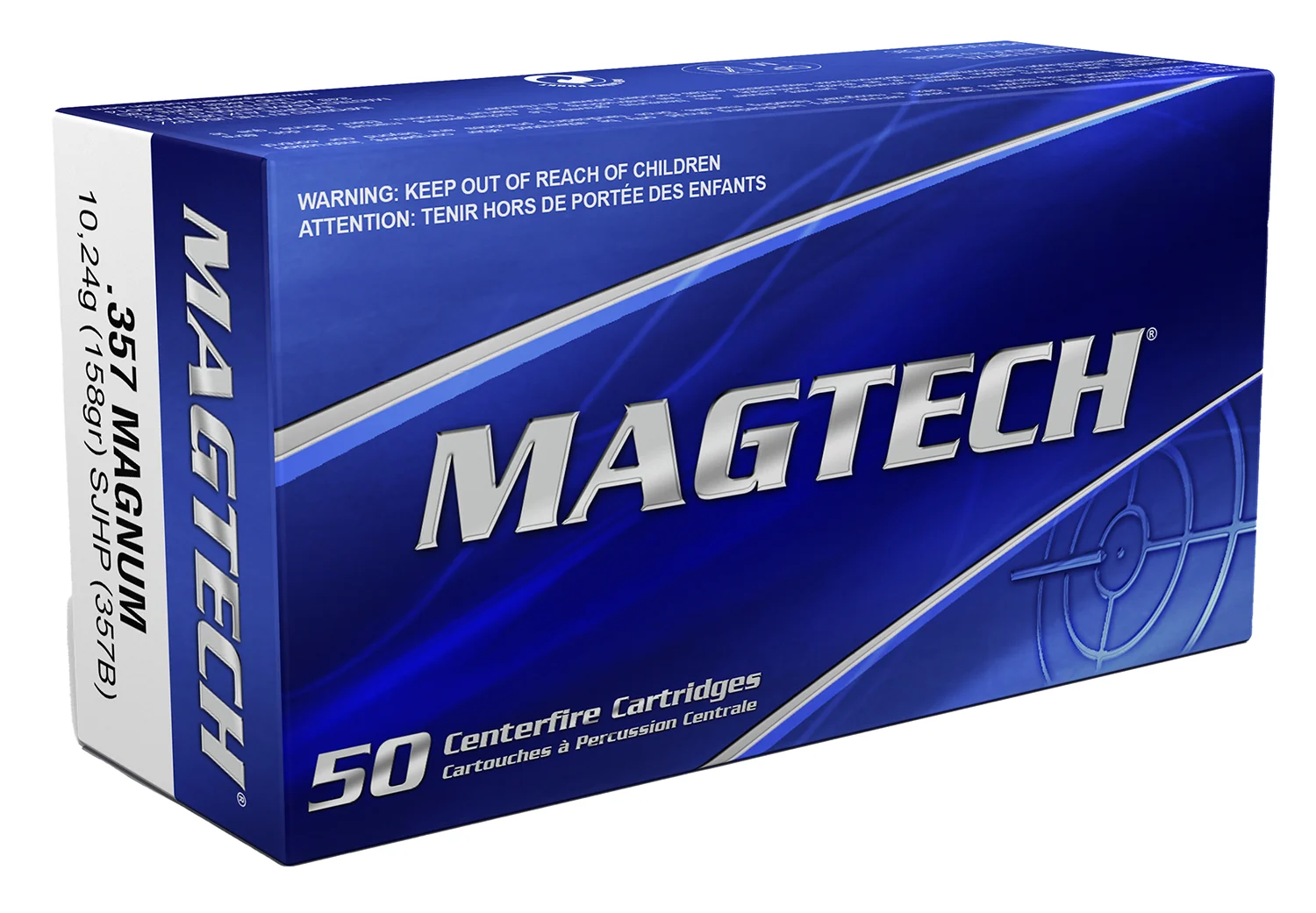Magtech Ammunition .357 Magnum 158gr SEMI JACKETED HOLLOW POINT Brass – 50rd