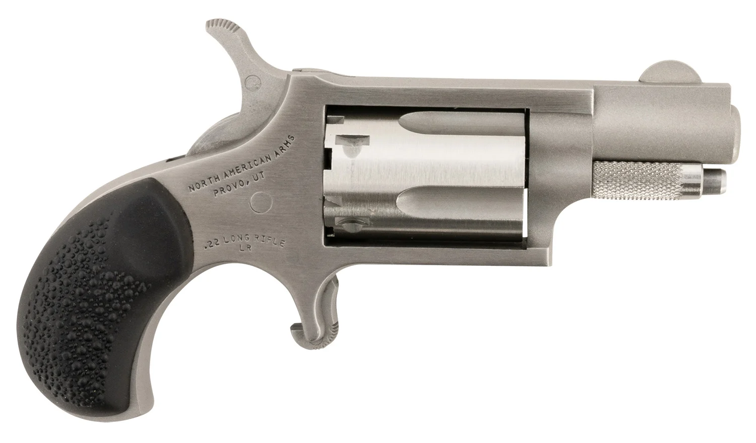 North American Arms 22LRGRCHS Mini-Revolver Carry Combo 22 LR 5 rd 1.13" Barrel, Stainless Steel Barrel/Cylinder/Frame, Black Rubber Grip, Includes Exclusive Holster Package