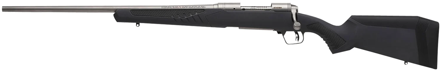 Savage Arms 57086 110 Storm Full Size 243 Win 4+1 22" Matte Button-Rifled Barrel, Matte Drilled & Tapped Stainless Steel Receiver, AccuStock Matte Gray Synthetic Stock, Left Hand