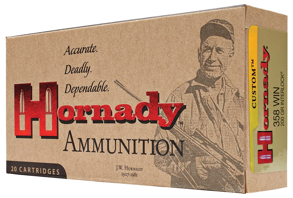 Hornady 91318 Custom 358Win 200gr InterLock Spire Point 20 Per Box/10 Case