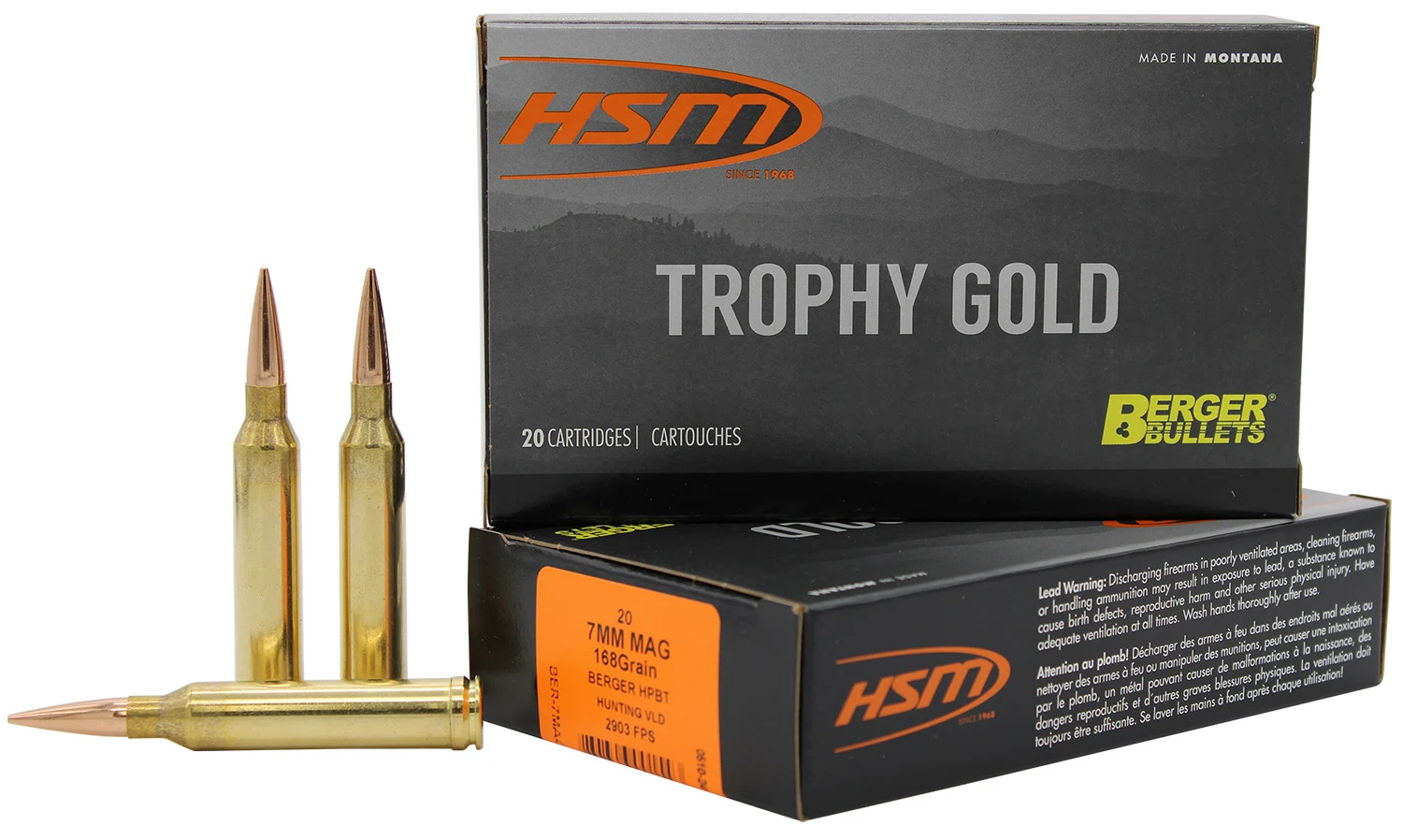 HSM 7mm Rem Mag 168gr Brass – 20rd