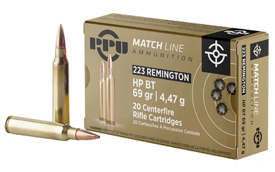 PPU .223 Remington 69gr Brass – 20rd